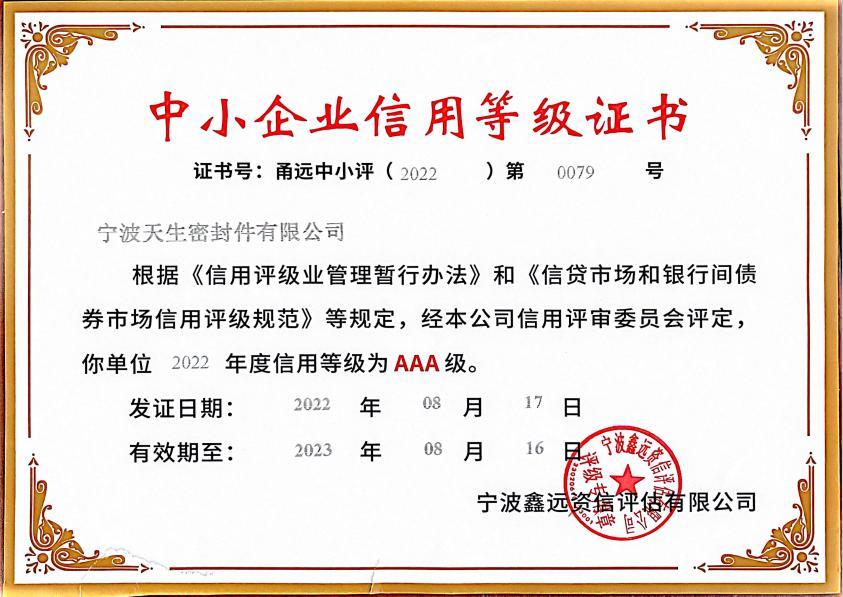 资信等级证书